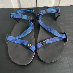 Xero Shoes Z-Trail EV Sandals Womens 7 Bright Blue Hook & Loop Strappy Barefoot